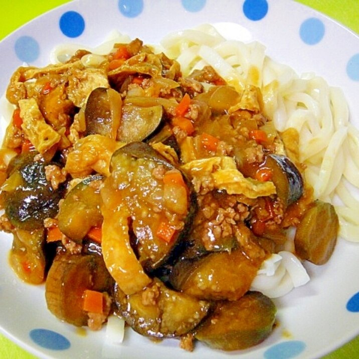 茄子と油揚げのカレーうどん